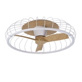 Photograph: Mantra Nature White/Wood Finish LED Ceiling Light With Built-In Reversible Fan C/W Remote Control