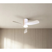 Photograph: Mantra Nemo II Xs Wood And White Led Ceiling Fan Light Complete With Remote - 3000-5000K