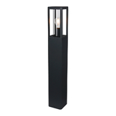 Photograph: Mantra Nevada 80cm Matt Black Rectangular Outdoor Pedestal Lamp - IP65