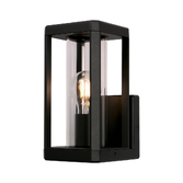 Photograph: Mantra Nevada Matt Black Rectangular Outdoor Wall Light - IP65