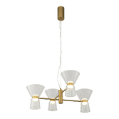 Photograph: Mantra New York Gold/Glass Led 4 Light Pendant - 3000K