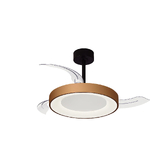 Photograph: Mantra Niseko Fan S 40cm 45W LED Dimmable Ceiling Light With Built-In 25W DC Fan: 2700-5000K Remote Control: 5000lm: Gold/Black