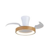 Photograph: Mantra Niseko Fan XS 33cm 25W LED Dimmable Ceiling Light With Built-In 25W DC Fan: 2700-5000K Remote Control: 2500lm: Wood/White