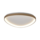 Photograph: Mantra Niseko II 61cm Led Gold Triangular Flush Led Ceiling Light In White Complete With Remote Control & App - 2700K-6000K