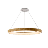 Photograph: Mantra Niseko II Extra Large 90cm LED Wood Ring Pendant Complete With Remote Control & App - 2700K-6000K Tuneable