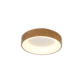 Photograph: Mantra Niseko II Small 38cm LED Wood Flush Ring Ceiling Light Complete With Remote Control & App - 2700K-6000K Tuneable