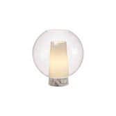 Photograph: Mantra Nora Globe Table Lamp With Clear Glass, Frosted Inner And Marble Detailing