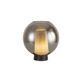 Photograph: Mantra Nora Globe Table Lamp With Smoked Glass, Frosted Inner And Marble Detailing