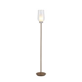 Photograph: Mantra Nora Gold Floor Lamp With Clear Glass, Frosted Inner And Marble Detailing