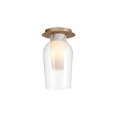 Photograph: Mantra Nora Gold Flush Ceiling Light With Clear Glass, Frosted Inner And Marble Detailing