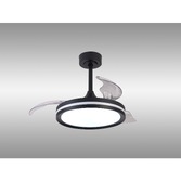 Photograph: Mantra North Black Led Ceiling Fan Light Complete With Remote Control - 3000K - 6500K - RGB