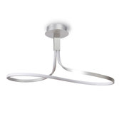 Photograph: Mantra Nur Silver/Frosted Large Semi Flush Ring Led Ceiling Light - 3000K