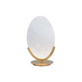 Photograph: Mantra Oasis 24.5 x 44cm Table Lamp Gold With Unique Acrylic Lens: 12W LED: 3000K: Dimmable