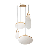 Photograph: Mantra Oasis 70cm 4 Light Cluster Pendant Gold With Unique Acrylic Lens: 54W LED: 3000K: Triac Dimmable