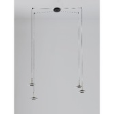 Photograph: Mantra Orion 4 Light LED Linear Pendant Black & Antique Brass - 3000K