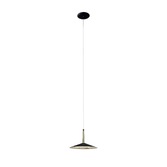 Photograph: Mantra Orion Single LED Pendant Light Black & Antique Brass - 3000K