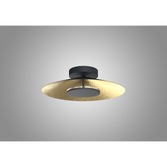 Photograph: Mantra Orion Small LED Round Flush Ceiling Light Black With Gold Leaf - 3000K