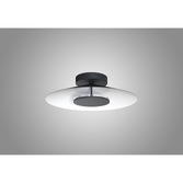 Photograph: Mantra Orion Small LED Round Flush Ceiling Light Black With White - 3000K