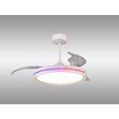 Photograph: Mantra Rafaga Semi-Flush White RGB/White Led Ceiling Fan Light Complete With Remote - 3000K - 6500K - RGB