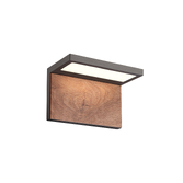 Photograph: Mantra Ruka Anthracite And Walnut Led Exterior Wall Light - IP54 - 3000K