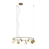 Photograph: Mantra Shell Gold Round Disc 8 Light Led Pendant Light - 3000K