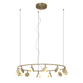 Photograph: Mantra Shell Gold Round Disc Large 12 Light Led Pendant Light - 3000K