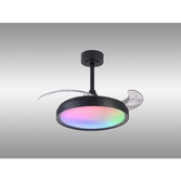 Photograph: Mantra Siberia Mini Black Led Ceiling Fan Light Complete With Remote - 3000K - 6500K