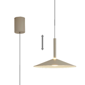 Photograph: Mantra Small Calice Grey/White Rise And Fall Led Pendant Light - 3000K - M7897