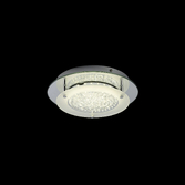 Photograph: Mantra Small Gino Round Led Flush Chrome Ceiling Light With Crystal Decoration - 4000K