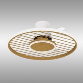 Photograph: Mantra Soho Fush White And Wood Led Ring Ceiling Fan Light Controllable Via Remote Or App - 2700K - 5000K