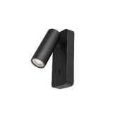 Photograph: Mantra Split Black Adjustable Bedside Reader Wall Light - Switched