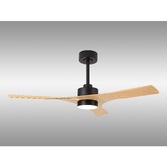 Photograph: Mantra Thai Semi-Flush White And Wood Led Ceiling Fan Light Complete WIth Remote Control - 2700-5000K