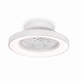 Photograph: Mantra Tibet Mini White LED Ceiling Light With Built-In Reversible Fan C/W Remote Control