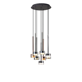 Photograph: Mantra Tonic 8 Light Round Pendant Light Compete With Black, Chrome, Copper And Copper Glasses Complete With 3000K GX53 Led Lamps