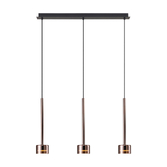 Photograph: Mantra Tonic Copper/Black 3 Light Island Pendant Light With Copper Glasses Complete With 3000K GX53 Led Lamps