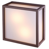 Photograph: Mantra Utah Brown Square Exterior 2 Light Bulkhead Light Complete With Opal Lens - IP65