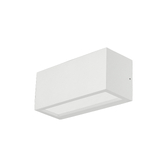 Photograph: Mantra Utah White Rectangular Up And Down Exterior Bulkhead Light Complete With Opal Lens - IP65