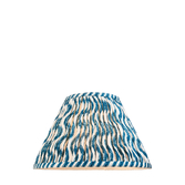 Photograph: Marlin Blue Ripple Patterned Tapered Fabric 30cm Shade - E14/E27/B22 With Fixed Metal Gimbal