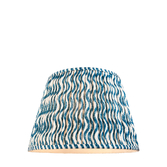 Photograph: Marlin Blue Ripple Patterned Tapered Fabric 40cm Shade - E14/E27/B22 With Fixed Metal Gimbal