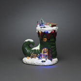 Photograph: Mechanical Elf Boot Christmas Decoration With Multi Coloured Lights and Music