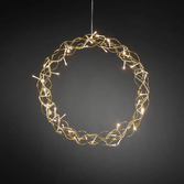 Photograph: Metal Wreath Gold Colour 45cm 48 Warm White Led IP20