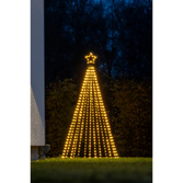Photograph: Metal X-Mas tree, 515 Warm White Led, height 1,8m, Outdoor