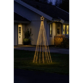 Photograph: Metal X-Mas tree, 515 Warm White Led, height 2,4m, Outdoor