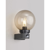 Photograph: Milo Globe Wall Lamp PIR IP54 Dark Grey