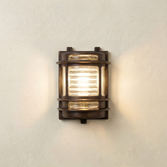 Photograph: Navigator Cargo Antique Brass Wall Light With Clear Glass - IP64, Solid Brass, Coastal