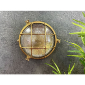 Photograph: Navigator Grand Cabin Raw Brass Circular Bulkhead - IP64, Solid Brass, Coastal