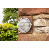 Photograph: Navigator Grand Cabin Satin Nickel Circular Bulkhead - IP64, Solid Brass, Coastal