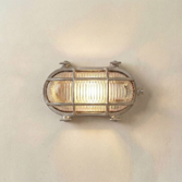 Photograph: Navigator Horatio Junior Satin Nickel Oval Bulkhead - IP64, Solid Brass, Coastal