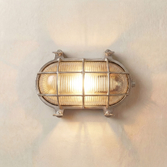 Photograph: Navigator Horatio Satin Nickel Oval Bulkhead - IP64, Solid Brass, Coastal