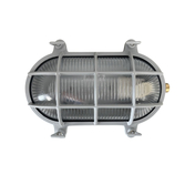 Photograph: Navigator Horatio Silver Oval Bulkhead - IP64, Solid Brass, Coastal